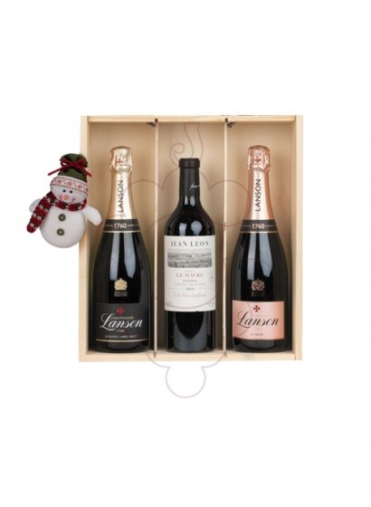 Foto Cajas Navidad Pack 4 Botellas de Vino + Accesorios Vino
