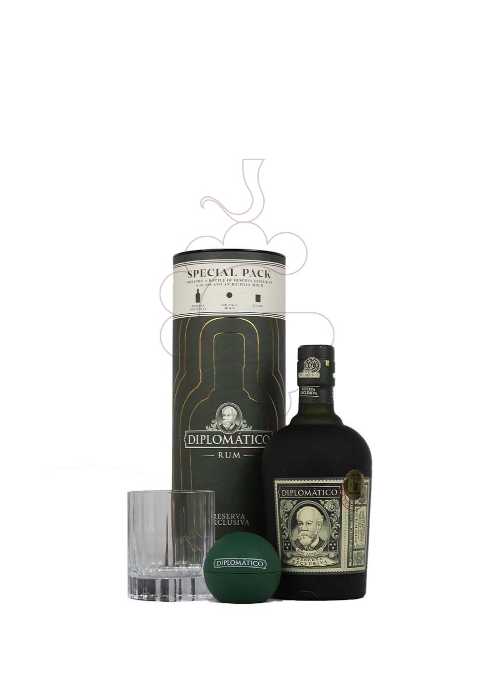 Foto Ron Diplomático Reserva Exclusiva con Vaso