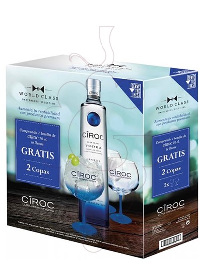 Foto Vodka Cîroc Pack (1 u + 2 copas)